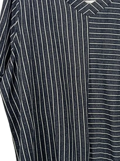 Ulla Popken Damen Freizeitkleid Gr. 54 XXL Blau Gestreift Baumwolle Casual