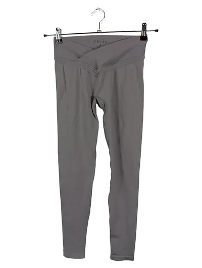 TEVEO Damen Leggings S Grau Sportlich mit V-Bund Fitness Yoga Hose