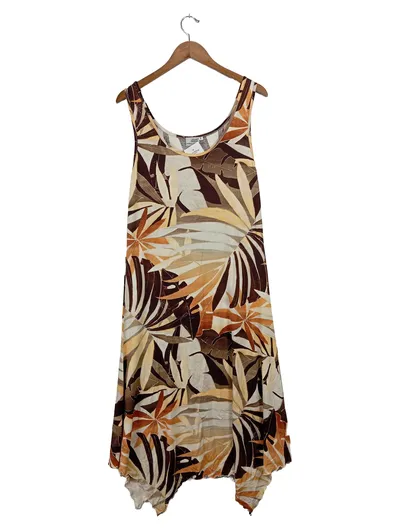 CLAUDIO BESSONI Damen Freizeitkleid Blattmuster Mehrfarbig Gr. 42;XL