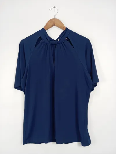 Michael Kors Damen Blusenkleid Gr. 40/L Blau Modern