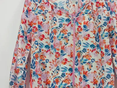 Emily van den Bergh Damen Bluse Blumenmuster Gr. 40 Mehrfarbig Casual