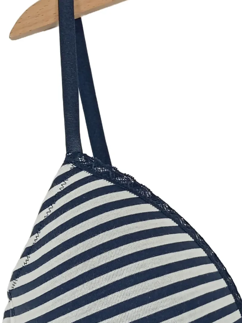 ERNSTING'S FAMILY Damen BH gestreift 80B Baumwolle Spitze Casual Mehrfarbig 2