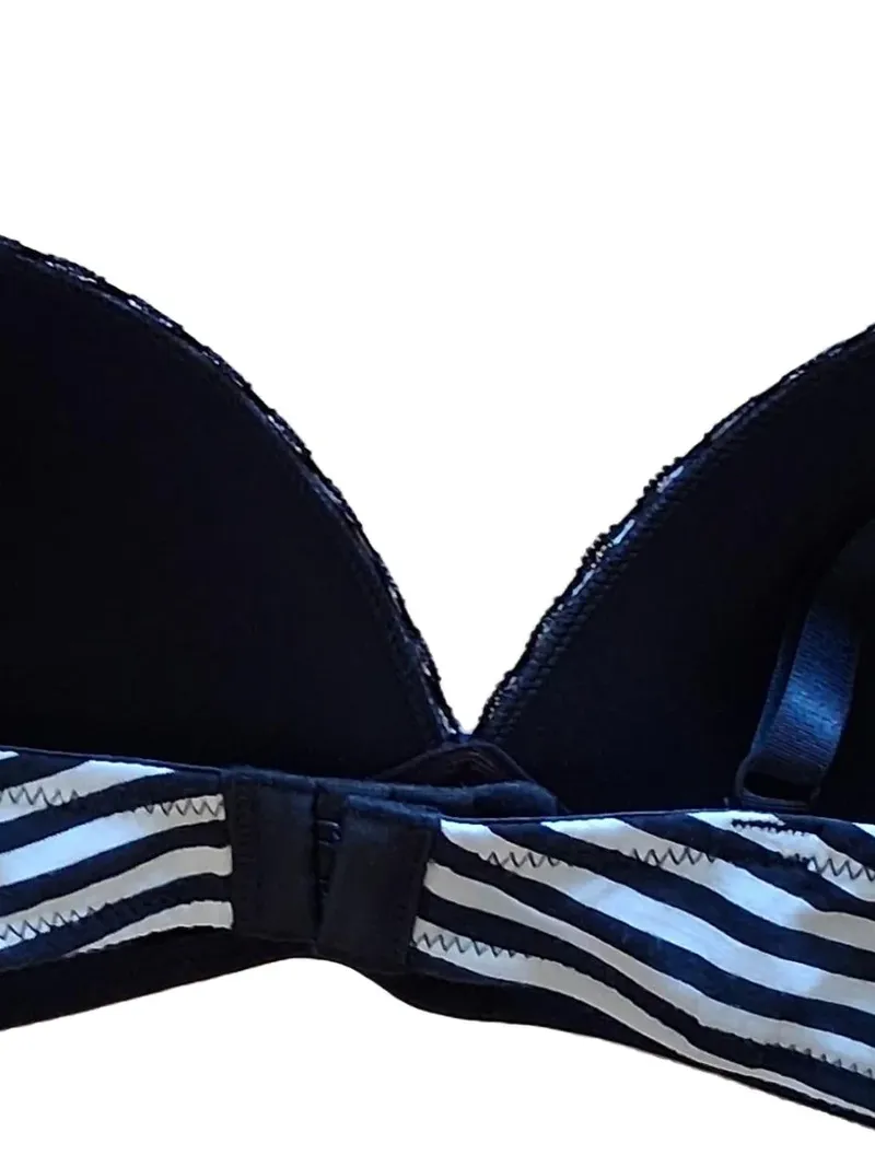 ERNSTING'S FAMILY Damen BH gestreift 80B Baumwolle Spitze Casual Mehrfarbig 3
