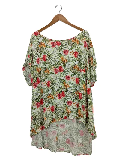 Ulla Popken Damen Bluse Blumenmuster Mehrfarbig Gr. 52 Viskose Casual