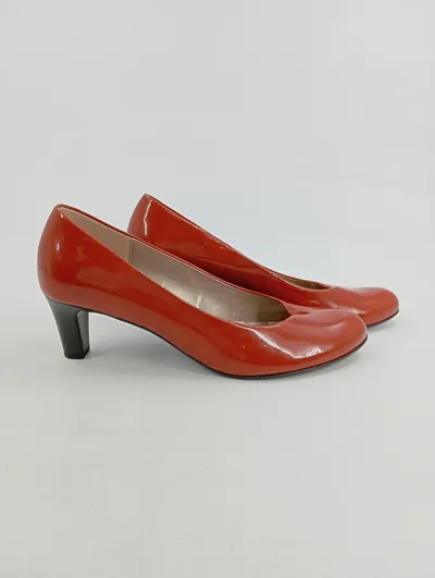 Gabor Damen Pumps Gr. 39.5 Rot Elegant Lack Optik Business Festlich