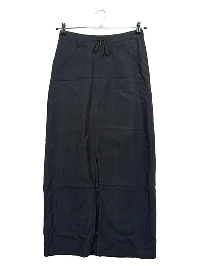 EDC by Esprit Damen Maxirock Gr. 36 Schwarz Schlitz Knöchellang