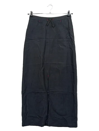 EDC by Esprit Damen Maxirock Gr. 36 Schwarz Schlitz Knöchellang