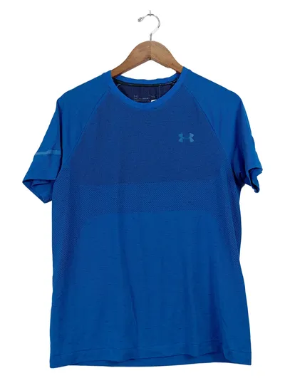 Under Armour Herren Sport Shirt Blau L Kurzarm Polyester Logo Print