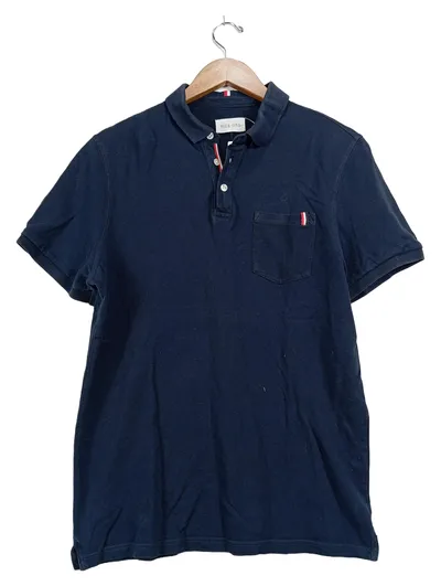 Pier One Herren Poloshirt Blau Gr. 50/L Kurzarm Baumwolle Casual