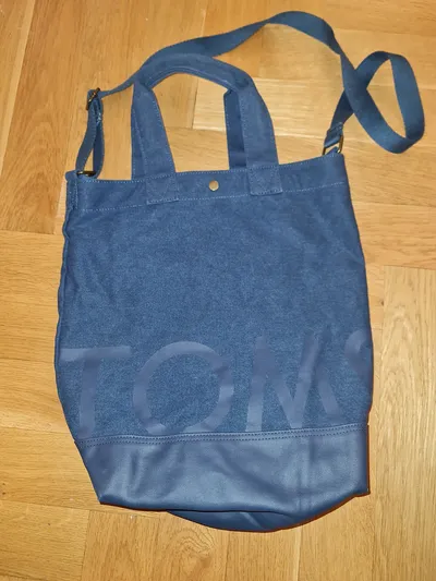 TOMS Umhängetasche Blau Casual Tote Bag Damen Shopper Baumwolle Polyester