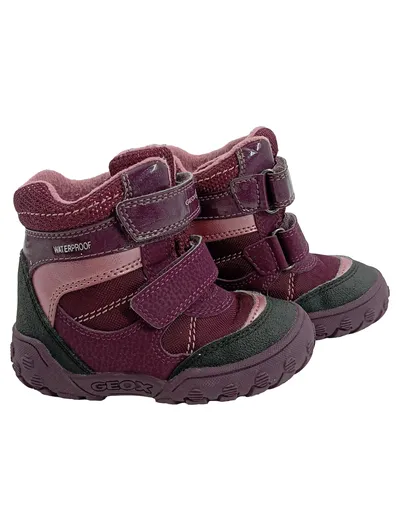 Geox Gummistiefel Kinder Gr. 22 Lila Klettverschluss Praktisch