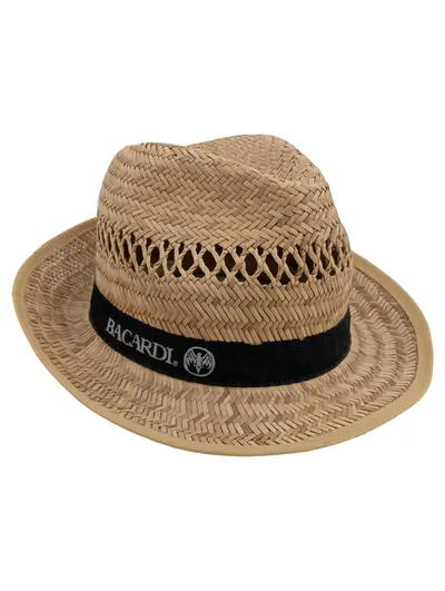BACARDI Strohhut Herren Sommerhut Stroh Beige One Size Fedora