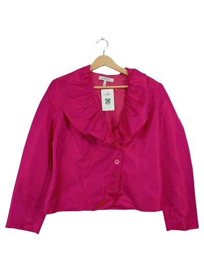 Cassani Damen Bluse Langarm Elegant Pink Strukturmuster Gr. 40 L
