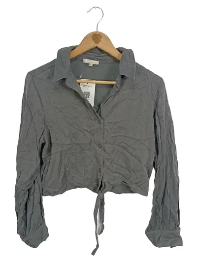 a lot less Damen Hemdbluse Grau Gr. 38;M Cropped Schleife
