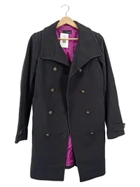 CINQUE Damen Wollmantel Gr. 36 Schwarz Kaschmir Peacoat Wintermantel 1