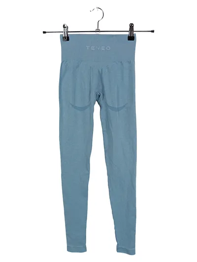 TEVEO Damen Sport Leggings XS Blau Rippstrick