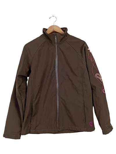 Ellenor Damen Softshelljacke Gr. 40/42 Braun Outdoor Stickerei