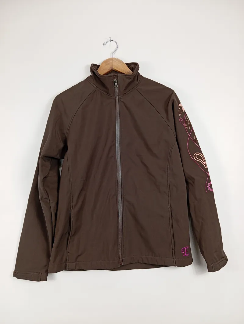 Ellenor Damen Softshelljacke Gr. 40/42 Braun Outdoor Stickerei 3