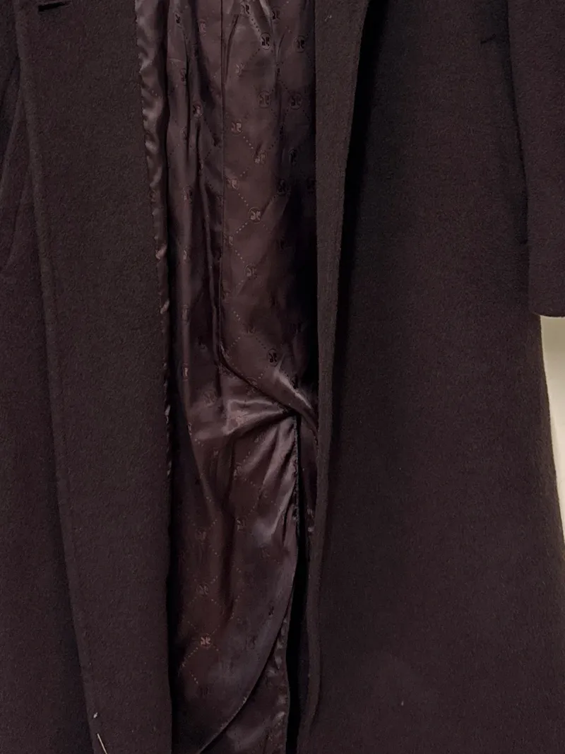 ESOTIQ Damen Wollmantel Klassisch Braun Gr. 42/XL Eleganter Wintermantel 4