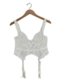 Boux Avenue Damen Bustier Korsett Spitze Weiß Größe 36C Dessous Lingerie 1