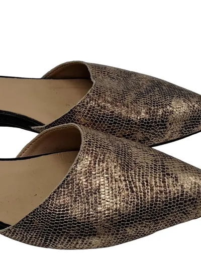 Zanon & Zago D'Orsay Ballerina Damen Leder Tierdruck Gold Gr. 39