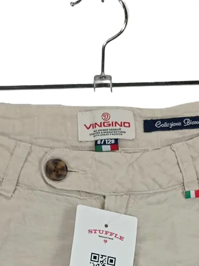 Vingino Chino Shorts Kinder Beige Gr. 128 Baumwolle Strukturmuster Casual
