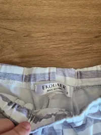Ekouaer Damen Schlafanzughose S Grau Gestreift Komfortabel 2