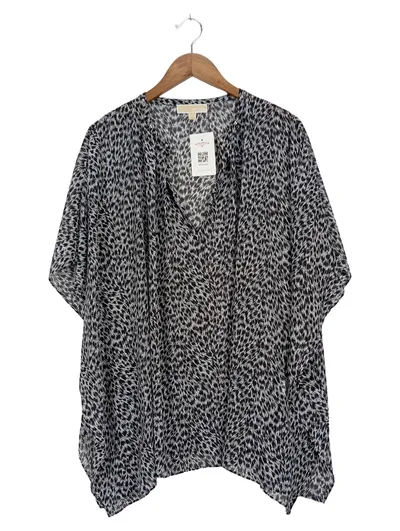 Michael Kors Damen Bluse Leopardenmuster L na XL Polyester