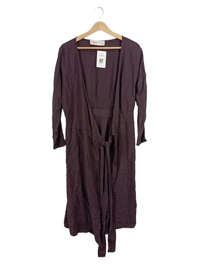 CUS Wickelkleid Damen Lila Gr. XS Maxikleid Freizeitkleid Lyocell 130cm