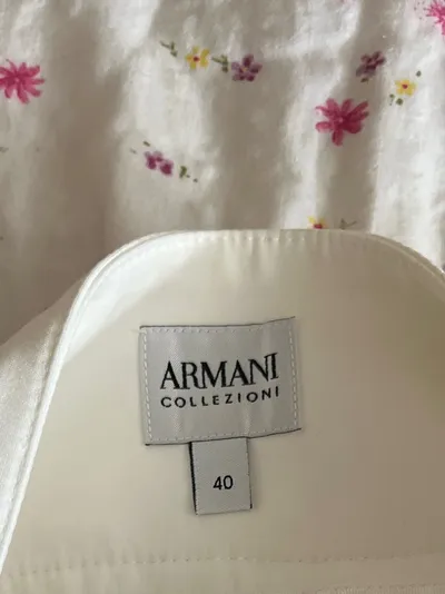 Armani Collezioni Damen Bleistiftrock Gr. 40/L Weiß Elegant Business