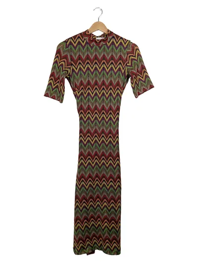 Ana Alcazar Kleid Damen Gr. 34 Zickzack Muster Retro Mehrfarbig Strick