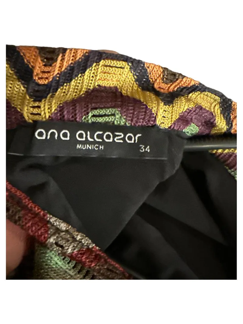 Ana Alcazar Kleid Damen Gr. 34 Zickzack Muster Retro Mehrfarbig Strick 4