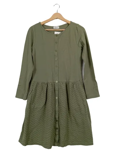 Boysen's Damen Freizeitkleid Gr. 38 M Oliv Casual Baumwolle