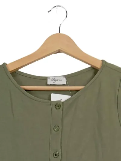 Boysen's Damen Freizeitkleid Gr. 38 M Oliv Casual Baumwolle