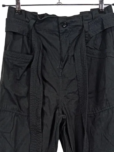 Topshop Damen Stoffhose Gr. 40 Schwarz Casual mit Bindegürtel