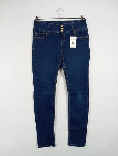 Blind Date Damen Jeans Slim Fit Blau Gr. 32x34 Modern Stretch