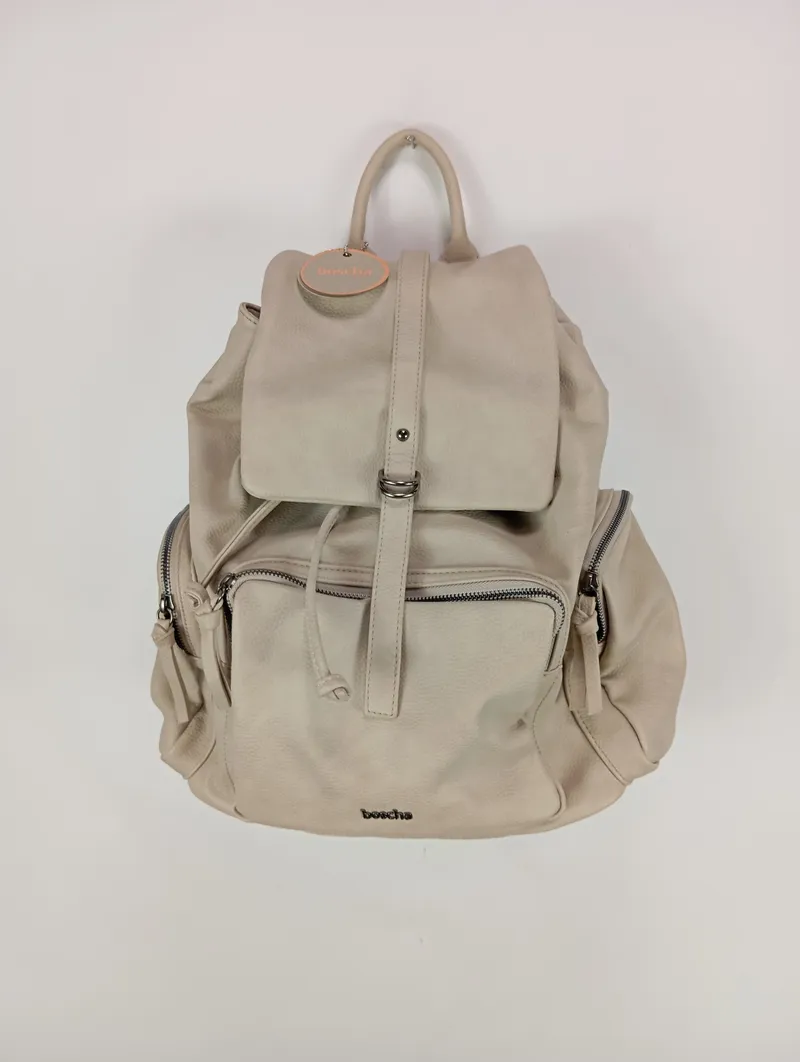 Boscha Damen Rucksack Beige Polyurethan Casual Tasche 40x40cm 2