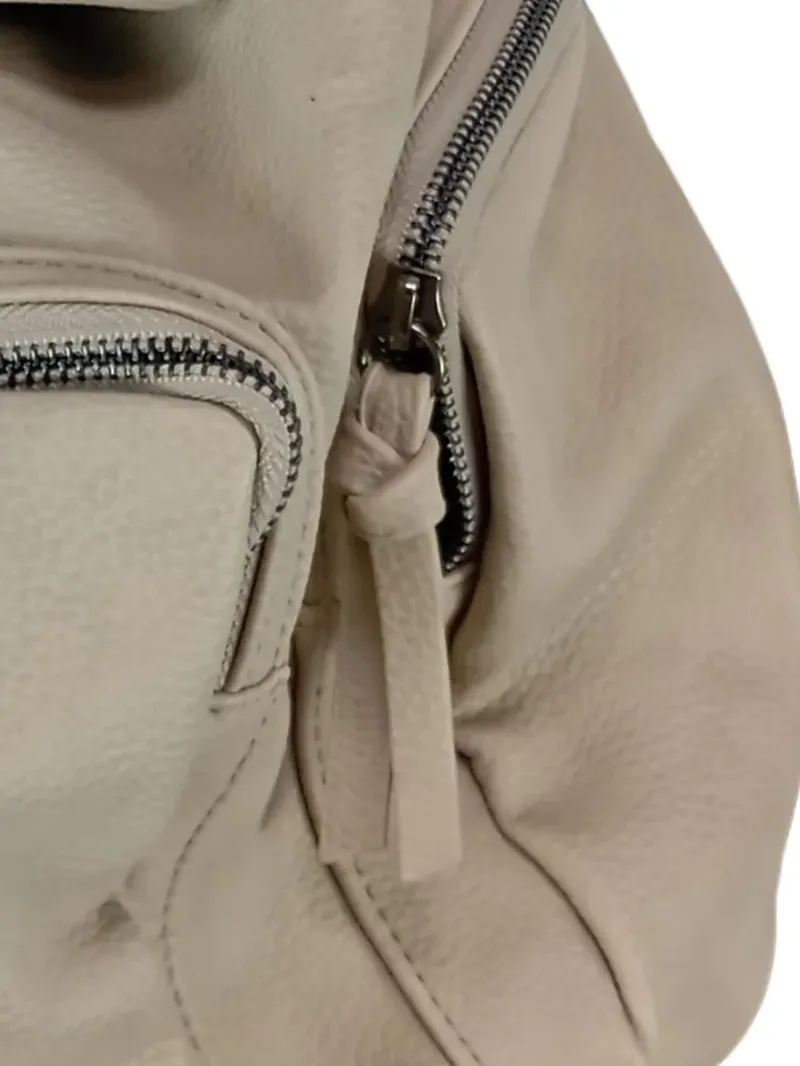 Boscha Damen Rucksack Beige Polyurethan Casual Tasche 40x40cm 3