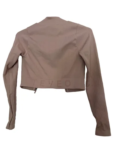 TEVEO Damen Sportjacke Sweatjacke Pink Gr. 36/S Rippstrick Reißverschluss