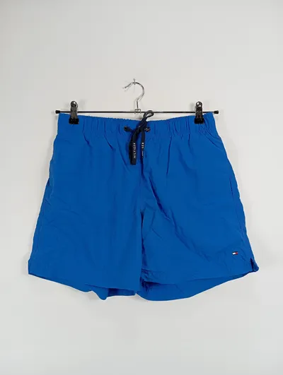 Tommy Hilfiger Badeshorts Herren Blau Gr. 46/S Sportlich Logo Print