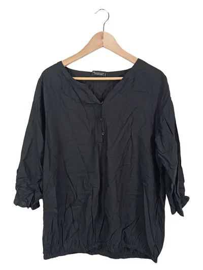 Ernsting's family Damen Hemdbluse Schwarz Einheitsgröße Casual 3/4-Arm