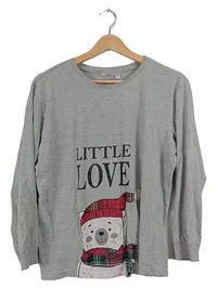 BPC Bonprix Collection Langarmshirt Bär Weihnachten Kinder Gr. 164/170 Grau 1