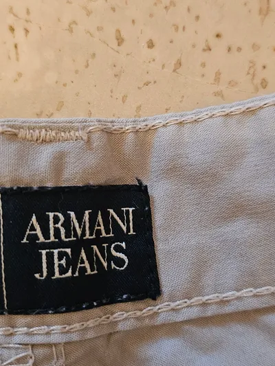 Armani Jeans Damen Stoffhose Gr. 40 Beige Casual