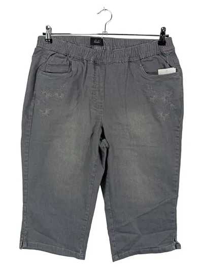 Redial Damen Capri Jeans Regular Fit Grau Stickerei Gr. 23