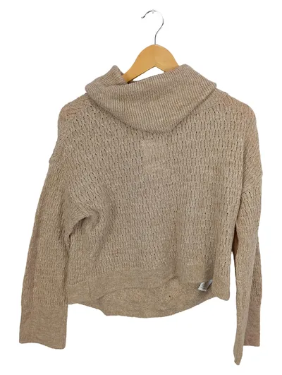 ONLY Damen Rollkragenpullover Lochmuster Beige Gr. 38/M Langarm