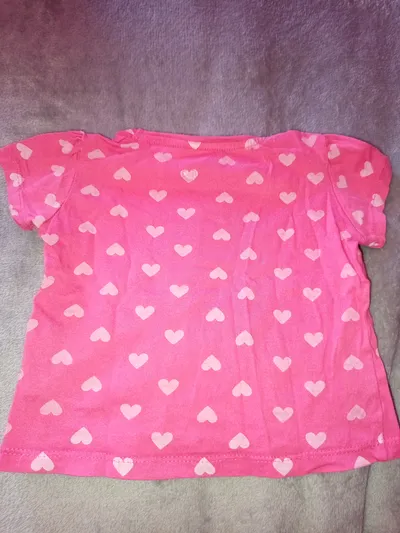 YOUNG DIMENSION Mädchen T-Shirt Gr. 80 Pink Herzmuster Baumwolle