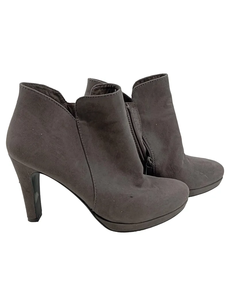 Tamaris Damen Stiefeletten Gr. 39 Grau Ankle Boots High Heels Plateau 2