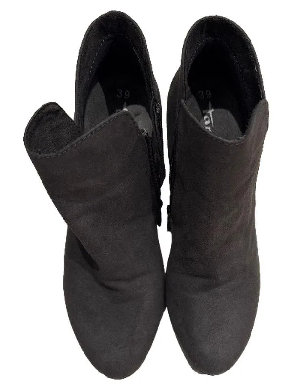 Tamaris Damen Stiefeletten Gr. 39 Grau Ankle Boots High Heels Plateau 3