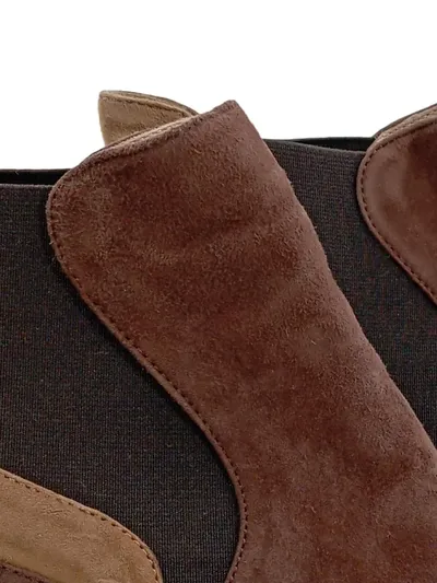 Alba Moda Chelsea Boot Stiefeletten Damen Braun Wildleder 38 Kitten Heel