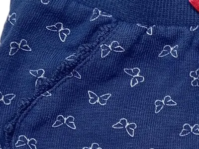 KANZ Stoffhose Mädchen Gr. 68 Blau Tiermotiv Schleife Baumwolle